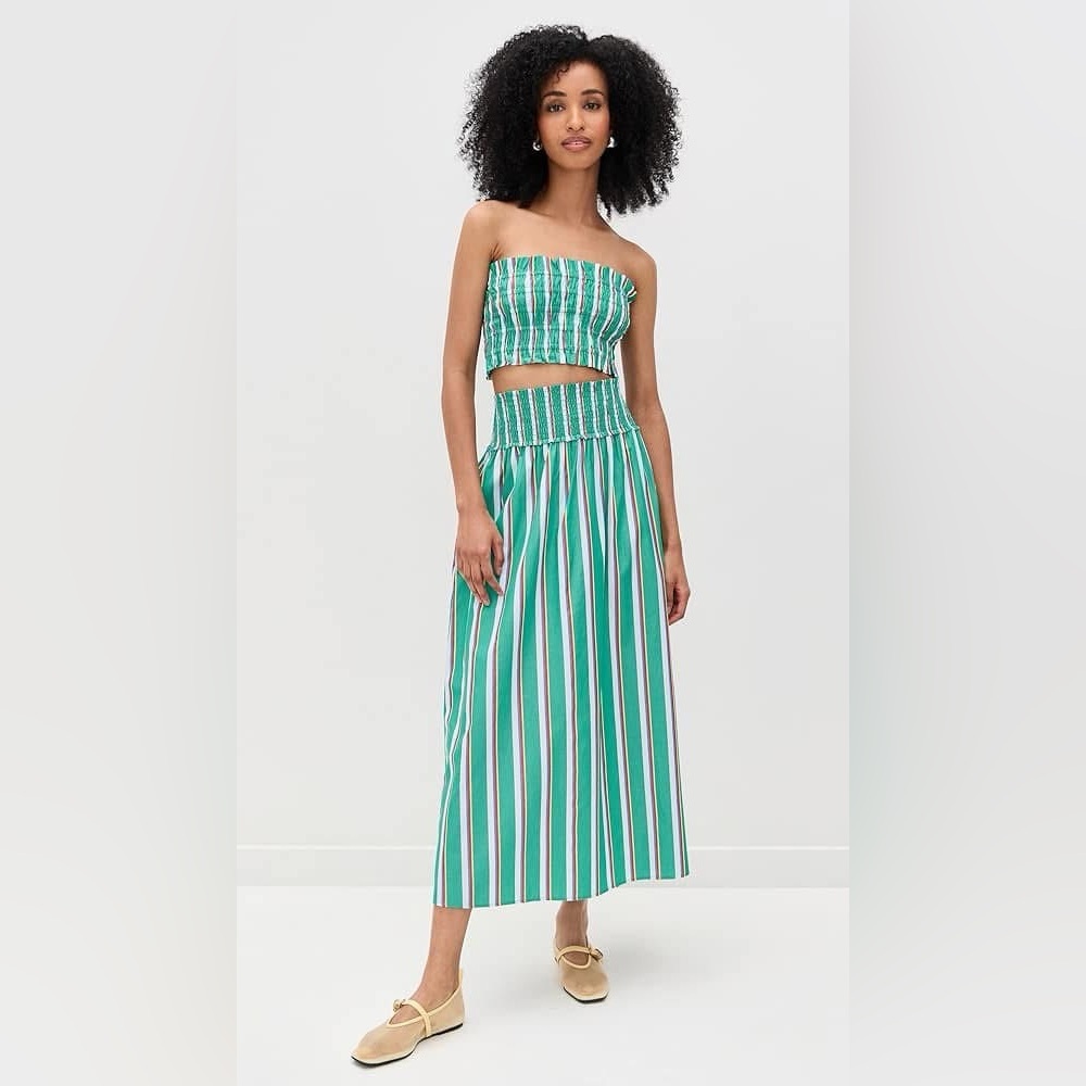 Hill House Home June top and Delphine Skirt Sunset Stripe Cotton